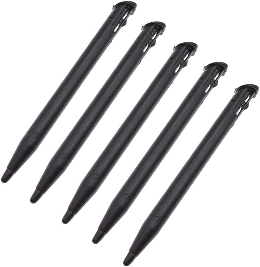 5 x Plastic Stylus Touch Screen Pen Replacement for Nintendo New 2DS LL XL (Black)