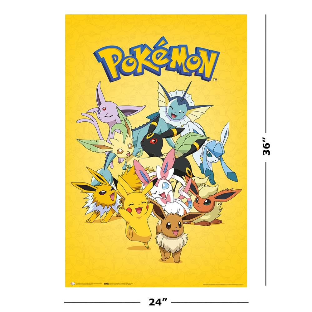 Pokemon - Manga/Anime TV Show/Gaming Poster (Eeve Evolution - Version 2) (Size: 24" x 36")