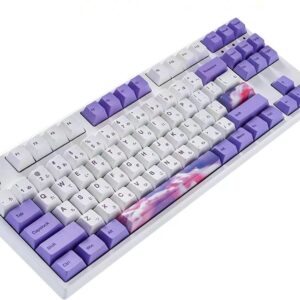 BOYI IK87 75% Tri-Mode Mechanical Gaming Keyboard,BT5.0/2.4G Wired RGB Keyboard,N-Key Rollover TKL Custom Keyboard Gateron Yellow Switch(Purple Dream Encounter Keycaps)