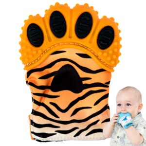 babynoms ® teething mitten | orange tiger teething paw