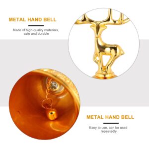 2 Pcs Rattle The Bell Service Hand Bell Exquisite Xmas Bell Metal Hand Bell Festive Bell Decorative Metal Bell Metal Decorative Bell Hand Bell Toy Call Bell Golden Hand Bell