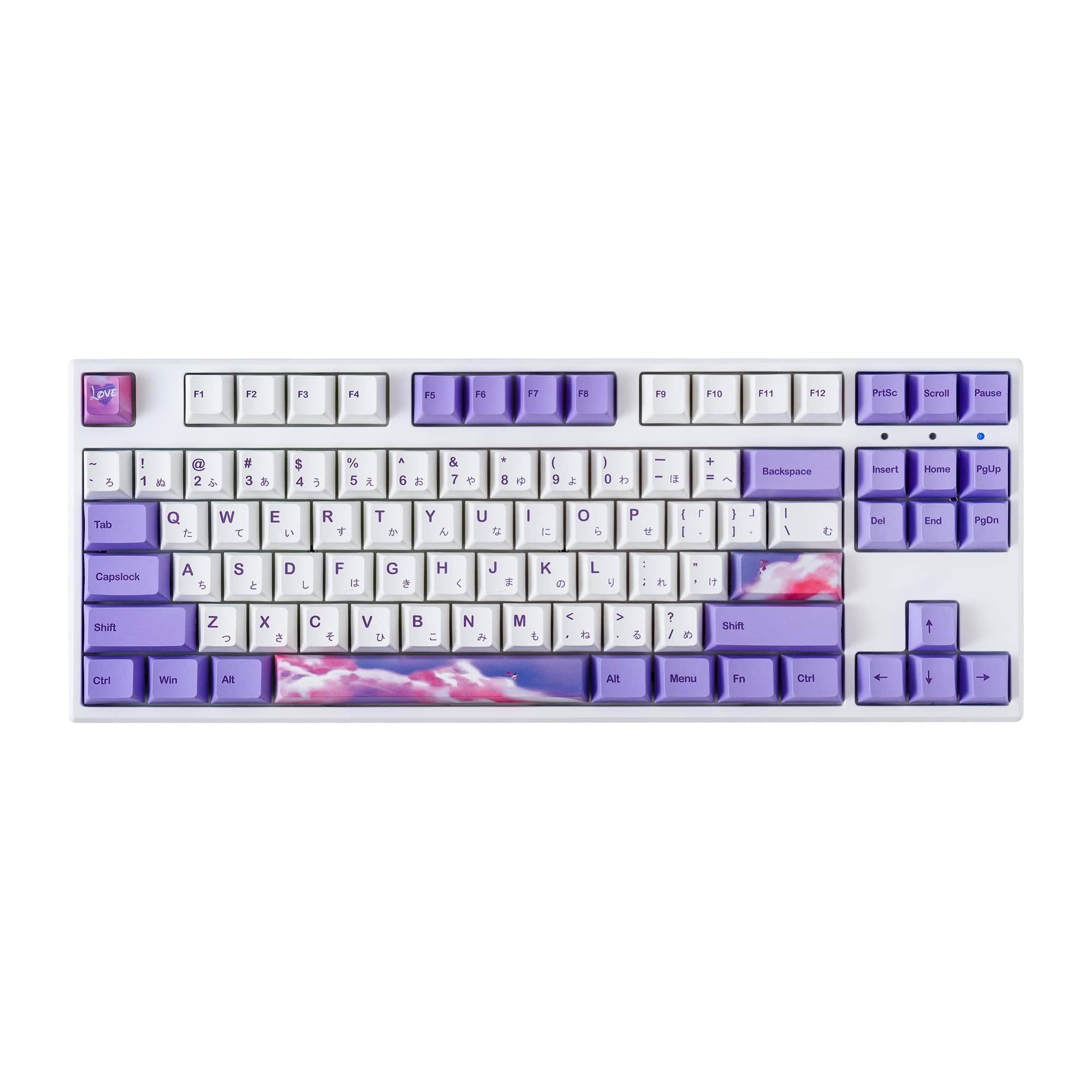 BOYI IK87 75% Tri-Mode Mechanical Gaming Keyboard,BT5.0/2.4G Wired RGB Keyboard,N-Key Rollover TKL Custom Keyboard Gateron Yellow Switch(Purple Dream Encounter Keycaps)