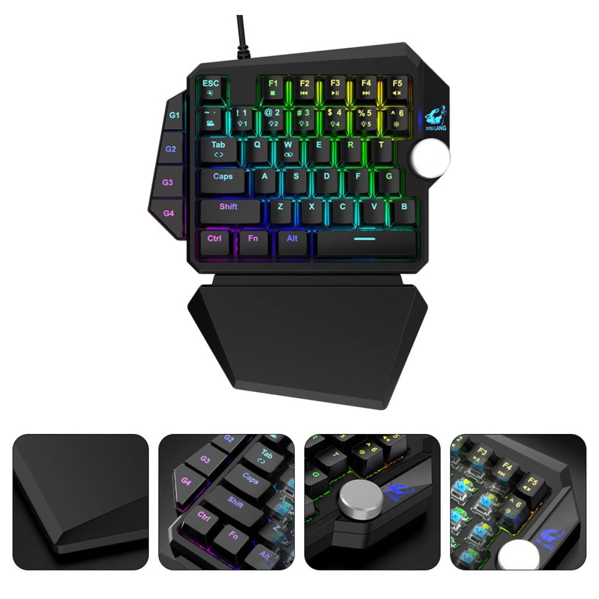 SOLUSTRE 2pcs gaming keyboard one LED keyboard right hand keyboard wired number pad for laptop 1 handed keyboard Electronic Keyboard mechanical keyboards Wired USB Keyboard abs Saders small