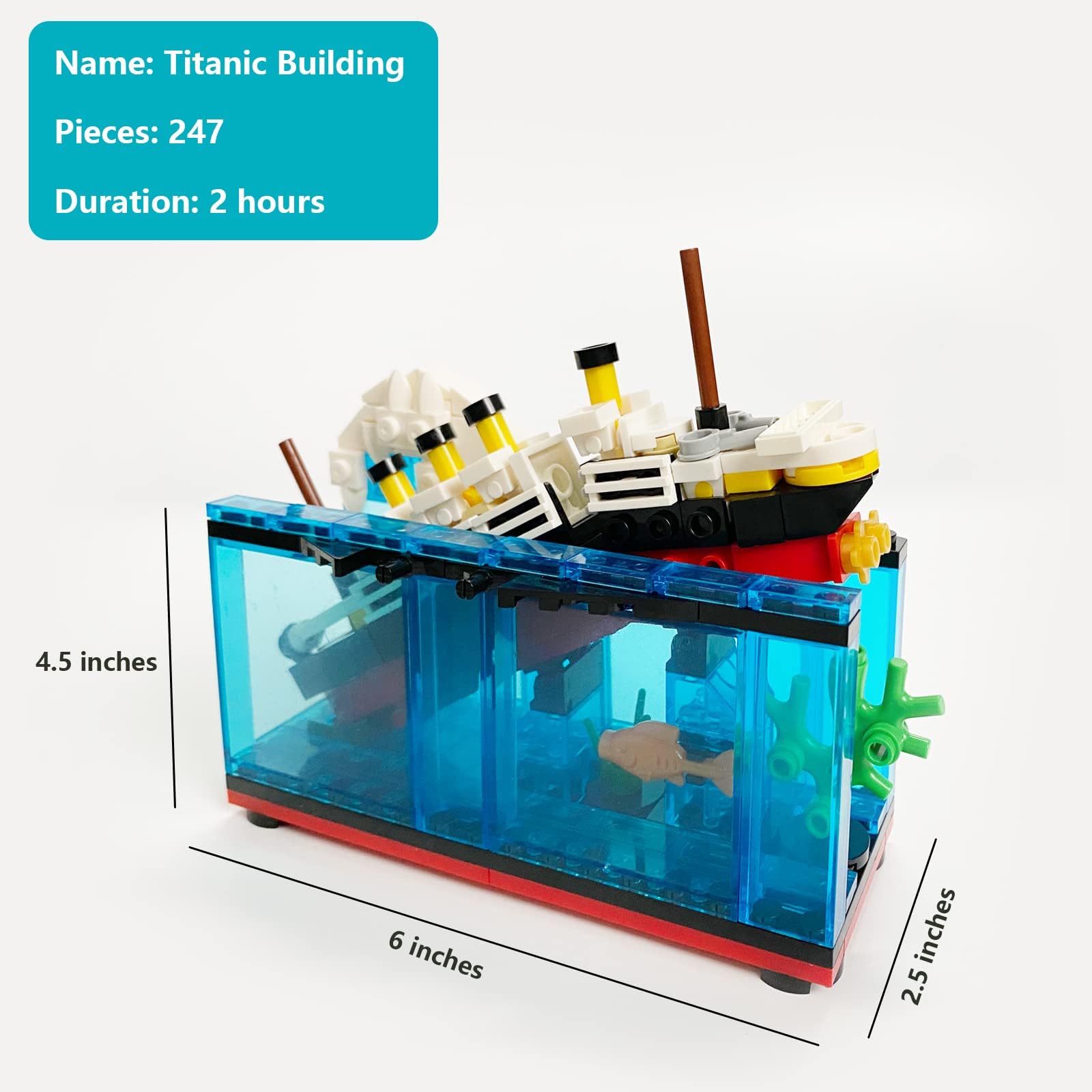 PYPIBAWLY Titanic Sink and Break in Half Toy Building Blocks, Titanic Cruise Ship Model Toy, Titanic Model Ship Kit, Boat Bricks Kit 247 PCs