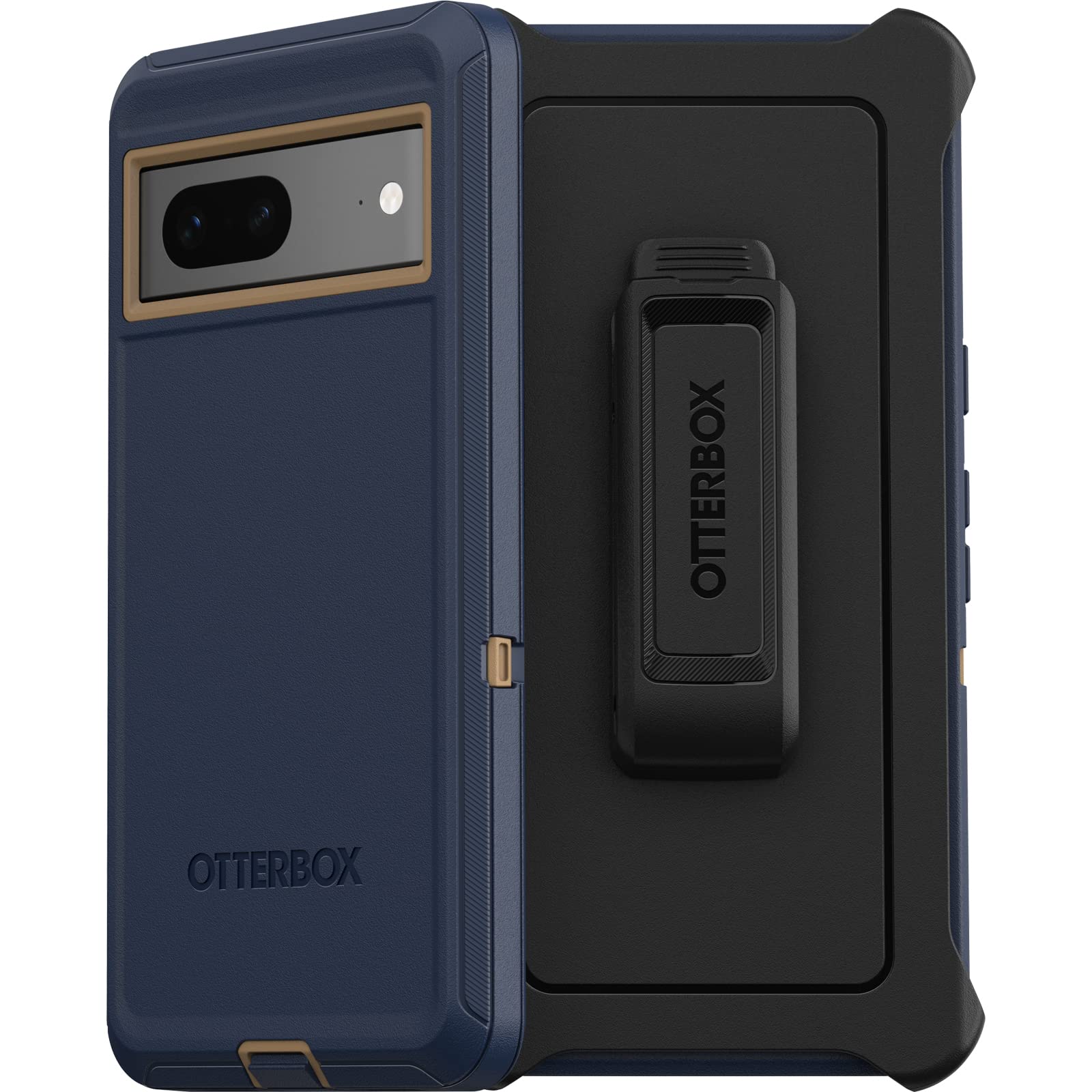 OtterBox Google Pixel 7 Defender Series Case - Blue Suede Shoes, Rugged & Durable, with Port Protection, Includes Holster Clip Kickstand