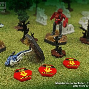 LITKO Mecha Damage Effects Token Set | Compatible with BattleTech (Knocked Down)