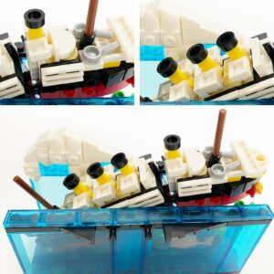 PYPIBAWLY Titanic Sink and Break in Half Toy Building Blocks, Titanic Cruise Ship Model Toy, Titanic Model Ship Kit, Boat Bricks Kit 247 PCs