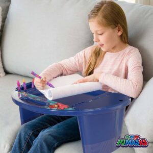 Lollipop PJ Masks Portable Plastic Lap Desk for Kids - Floor, Couch, Bed & Car Activity Tray Table with Cup Holder, Blue