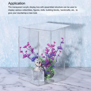 MECCANIXITY Acrylic Display Case Plastic Box Cube Storage Box Clear Assemble Showcase 8.3x6.3x16.1 Inch for Collectibles