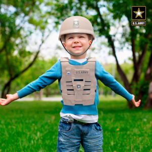 Lollipop United States Army Costume Accessories, Military Gear Toy Set - Combat Helmet, Tactical Vest, Binoculars & Radio Soldier Dress Up Prop