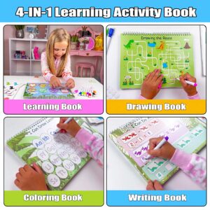 iGetooy Montessori Busy Book for Toddlers 1-3, Preschool Learning Activities Book, Newest Dinosaur Themes Busy Book for Kids Toys Ages 3-5, Kindergarten Preschool Workbook for Kids Boys Girls