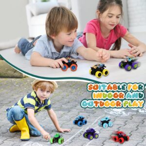 Jerify 12 Pack Trucks Mini Car Vehicles Toys for Kids Tiny Trucks Bulk for Toddlers Boys and Girls Birthday Party Ideal Gift(Cool Style)