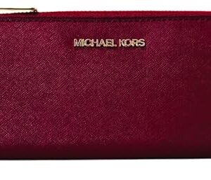 Michael Kors Jet Set Trave Quarter Zip Wallet, Chili