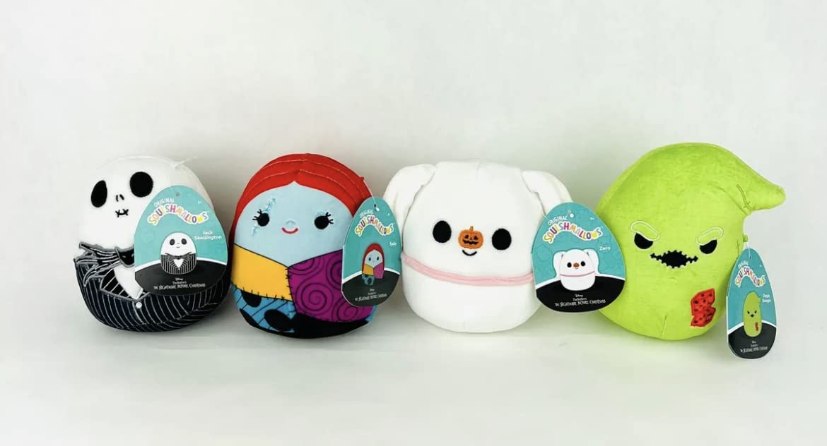 Squishmallows 5" Set Nightmare Before Christmas 4 asst Great Gift for Kids - Ages 2+ Jack,Oogie,Zero,Sally