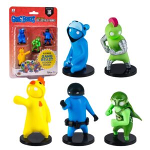 Gang Beasts Action Figures | Pack of Five | 2.5 Inch Figurines for Kids. Superhero Toys for Boys & Girls. Collect 16 Mini Toys | 1 Hidden Rare Character Official Gang Beasts Toys