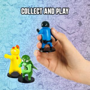 Gang Beasts Action Figures | Pack of Five | 2.5 Inch Figurines for Kids. Superhero Toys for Boys & Girls. Collect 16 Mini Toys | 1 Hidden Rare Character Official Gang Beasts Toys