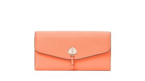 kate spade ny marti large leather slim flap wallet in melon ball