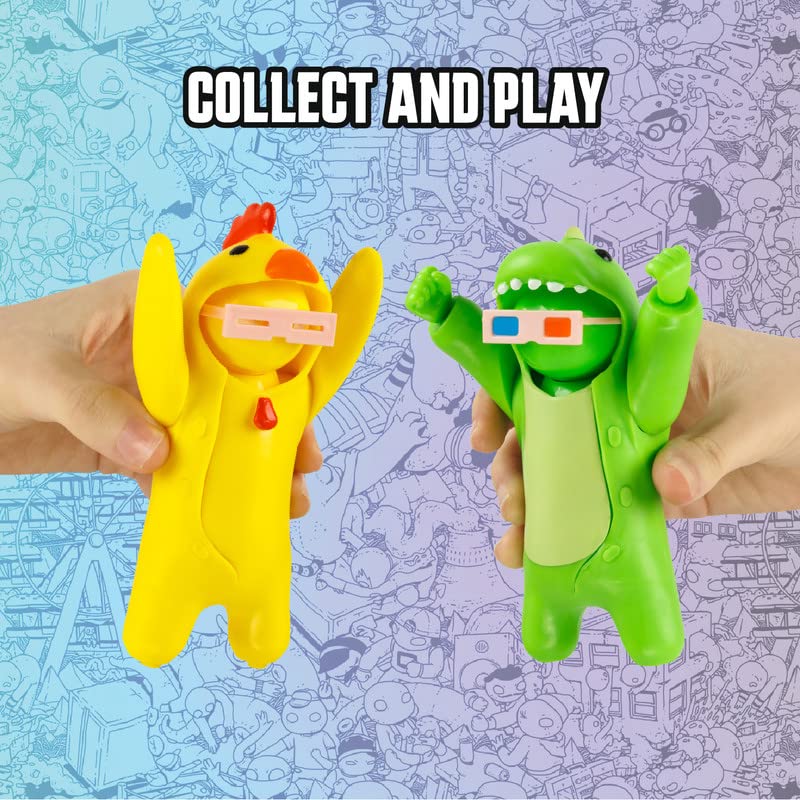 Gang Beasts Action Figures | Green | Collectible Toys. 6.5 Inch Kids Toys | Superhero Toys for Boys & Girls. 4 to Collect | Accessories | Official Gang Beasts Collectibles