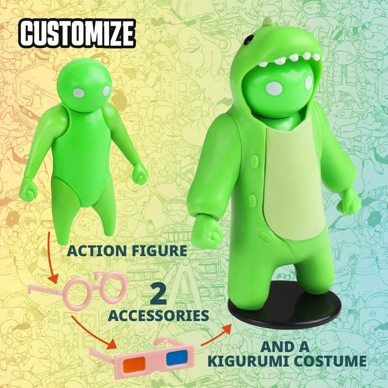 Gang Beasts Action Figures | Green | Collectible Toys. 6.5 Inch Kids Toys | Superhero Toys for Boys & Girls. 4 to Collect | Accessories | Official Gang Beasts Collectibles