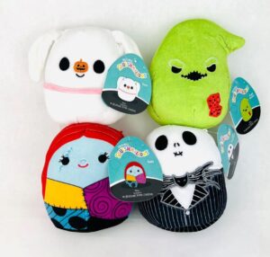 squishmallows 5" set nightmare before christmas 4 asst great gift for kids - ages 2+ jack,oogie,zero,sally