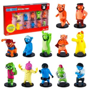 Gang Beasts Action Figures | Pack of Twelve | 2.5 Inch Figurines for Kids. Superhero Toys for Boys & Girls. Collect 16 Mini Toys | 1 Hidden Rare Character Official Gang Beasts Toys