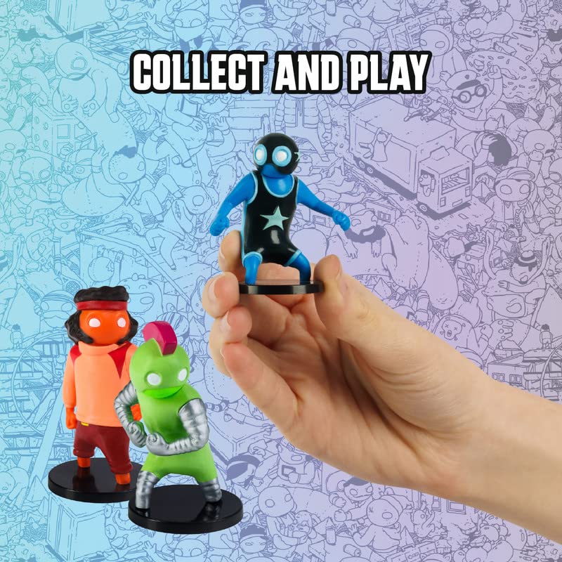 Gang Beasts Action Figures | Pack of Twelve | 2.5 Inch Figurines for Kids. Superhero Toys for Boys & Girls. Collect 16 Mini Toys | 1 Hidden Rare Character Official Gang Beasts Toys