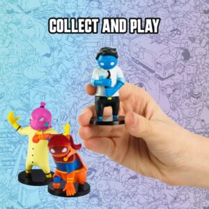 Gang Beasts Action Figures | Pack of Twelve | 2.5 Inch Figurines for Kids. Superhero Toys for Boys & Girls. Collect 16 Mini Toys | 1 Hidden Rare Character Official Gang Beasts Toys