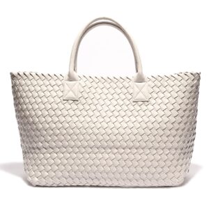 weayouth woven bag shopper bag travel handbags and purses women tote bag large capacity shoulder fashion bags (off white)