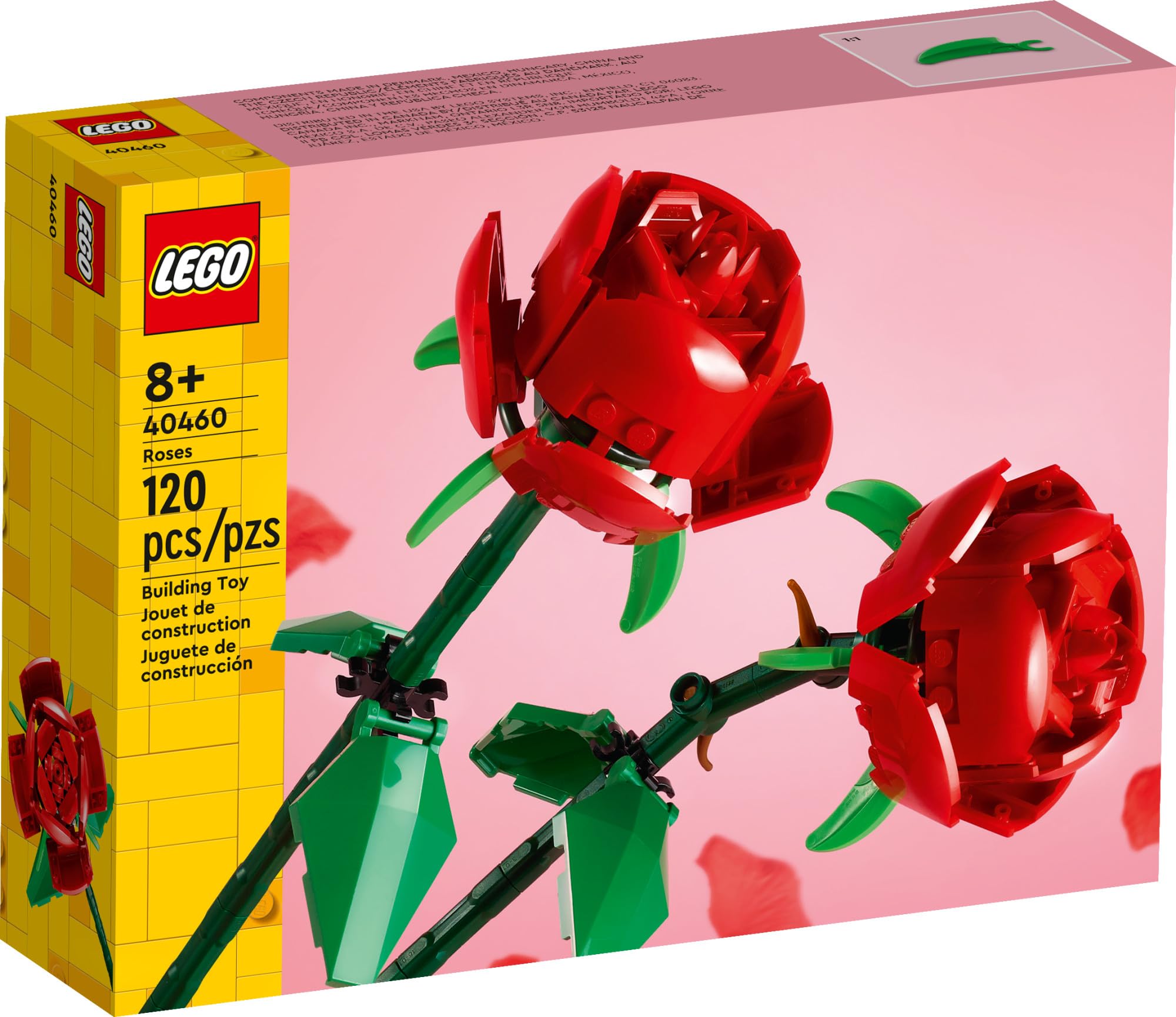 LEGO Roses Building Kit, Artificial Flowers for Home Décor, Unique Gift for Her or Him for Anniversaries, Botanical Collection Set for Build and Display, Gift to Build Together, 40460