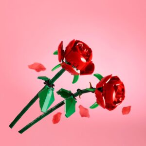 LEGO Roses Building Kit, Artificial Flowers for Home Décor, Unique Gift for Her or Him for Anniversaries, Botanical Collection Set for Build and Display, Gift to Build Together, 40460