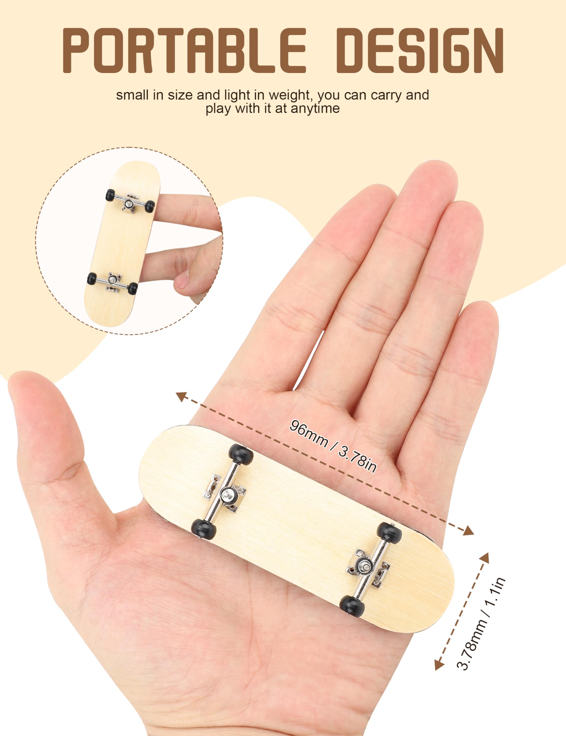 Yosoo Health Gear Finger Skateboards, Finger Board, Tool Kit, 1Pc Maple Wooden Alloy Fingerboard Finger Skateboards with Box Reduce Pressure Kids Gifts