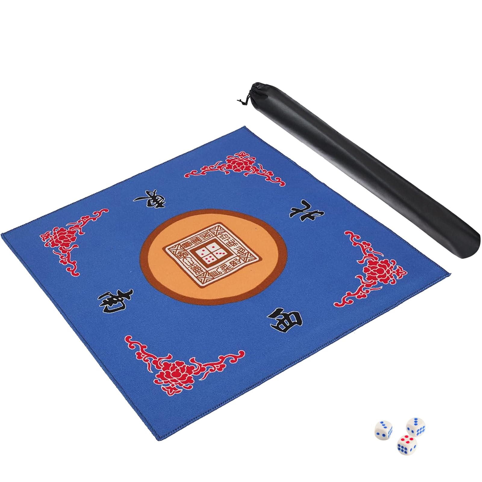 GUSTARIA American Mahjong Game Set,166 Premium White Tiles,4 All-in-One Color Rack/Pushers,100 Chips,1 Wind Indicator,Durable Black Soft Bag,Easy Carry Western Mahjongg with Mahjong Mat