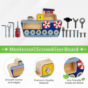 Ben&Min Montessori Screwdriver Board Set, Learning Education Toys, Montessori Busy Board, Wooden Toddlers Toys, Preschool Toys, Montessori Toys 3 Year Old, Preschool Learning Activities, Sensory Toys