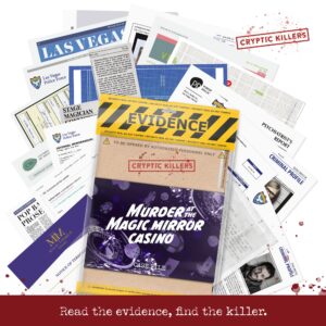 Cryptic Killers Unsolved Murder Mystery Game - Cold Case Files Investigation Detective Evidence & Crime File - Individuals, Date Nights & Party Games- Murder at The Magic Mirror Casino