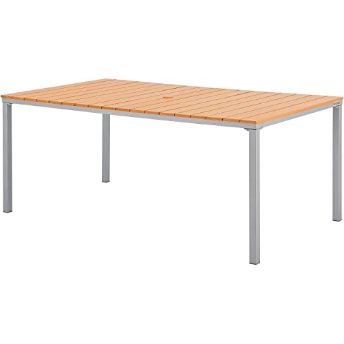 Global Industrial 70" Rectangular Resin Outdoor Dining Table, Tan