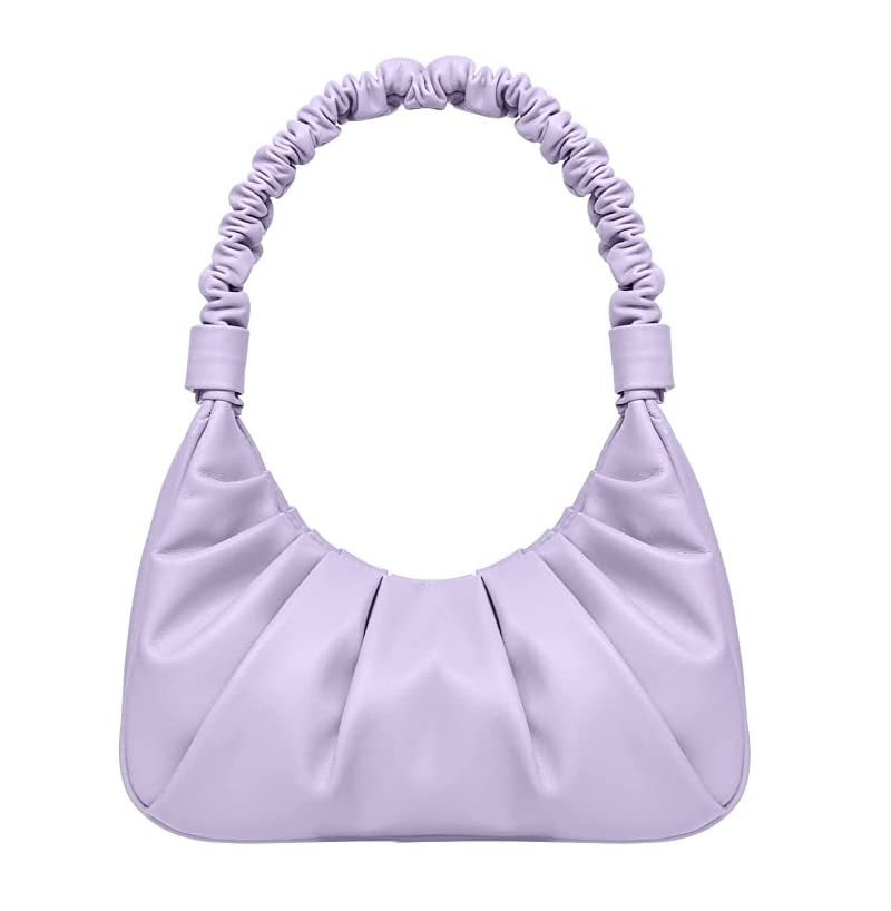 Classic Shoulder Bags for Women Cute Hobo Tote Mini Leather Handbag Clutch Purse Lightweight (Purple)