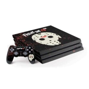 skinit decal gaming skin compatible with ps4 pro console and controller bundle - officially licensed warner bros friday the 13th design