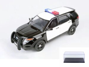 diecast car w/display case - 2015 ford unmarked police interceptor utility w/lights & sounds, black and white - motor max 79536-1/24 scale diecast model toy car