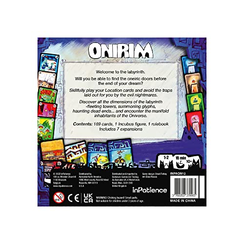 inPatience Onirim Card Game | Solo or Cooperative Two Player Strategy Game from The Oniverse | Fun Family Game | Ages 10+ | 1-2 Players | Average Playtime 15 Minutes | Made, Multicolor (INPAON12)