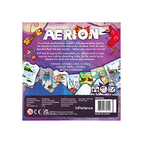 Aerion Board Game | Solo or Cooperative Two Player Strategy Game from The Oniverse | Fun Family Game | Ages 10+ | 1-2 Players | Average Playtime 15 Minutes | Made by inPatience, Multicolor (INPAON52)