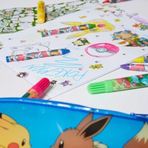 Innovative Designs Pokemon Kids Coloring Art and Sticker Set, 30 Pcs. & Craft Supplies with Pencil Case