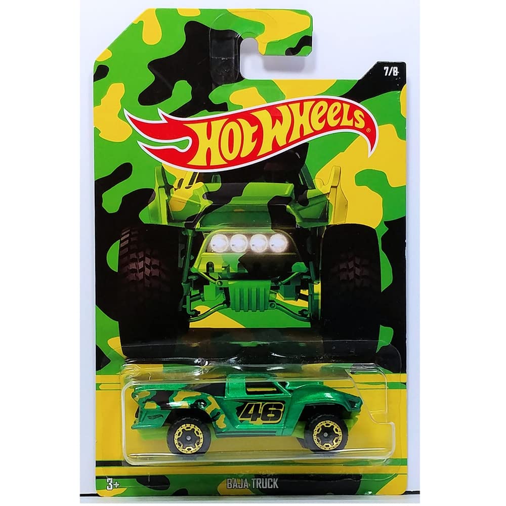 Hot Wheels Camouflage Truck Series - DWF46 ~ Metallic Green Baja 46 Truck ~ 7/8