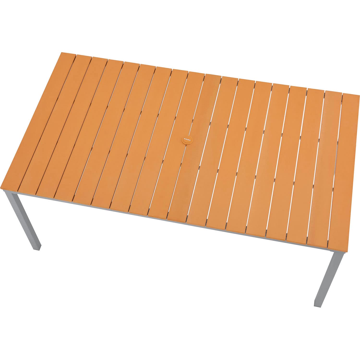 Global Industrial 70" Rectangular Resin Outdoor Dining Table, Tan