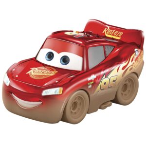 Cars Mini Racers Collectible Die-Cast Vehicle - FRR51 ~ Muddy Lightning McQueen Race Car ~ Red with Yellow Lightening Bolt ~ #95 on The Side