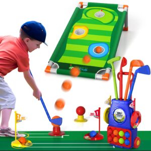 Bennol Upgraded Kids Toddler Golf Set, Indoor Outdoor Outside Golf Toys Gifts for 3 4 5 Year Old Boys, 3 4 5 Year Old Boys Toys Birthday Gifts Ideas, Outdoor Golf Set Toys Game for Kids Boys