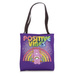 care bears positive vibes rainbow with cheer bear tote bag