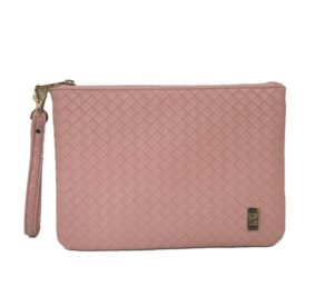 trvl design - luxe go-go wristlet - woven collection - pink sand