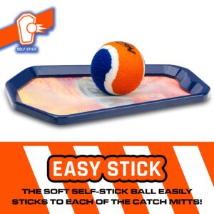 Nerf Toss and Catch Game with Paddles + Ball - Tennis Ball Catch Game with (2) Self- Stick Paddles - Perfect Kids Beach Toy + Backyard Game Set - Includes 2 Sticky Mitts + Tennis Ball