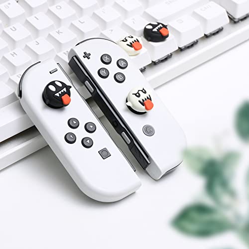 Switch Thumb Grips Ghost, Cute Luminous Ghost Thumb Grips for Nintendo Switch, Soft Silicone Joystick Cover Compatible with Nintendo Switch/Switch OLED/Switch lite - (Two Sets)