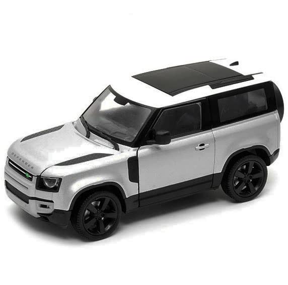 2020 Defender Silver Metallic with White Top NEX Models 1/26 Diecast Model Car by Welly 24110W-SIL